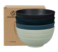 Greentainer Unbreakable Cereal Bowls, Large 24 OZ Plastic Bowl, Lightweight, Dishwasher and Microwave Safe, Ideal for Cereal, Salad, Soup and Noodles (Dark Coastal-Medium, Set of 4)