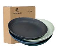Greentainer Unbreakable Dinner Plates for Adults - 7.8'' Plastic Plate, Microwave and Dishwasher Safe, Lightweight Dessert Pizza Pasta Bread Snack Salad Plates for Picnic, Camping & BBQ
