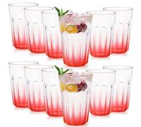 Greentainer Unbreakable Drinking Water Glasses - Reusable AS Plastic Coffee Cold Water Milk Tea Cups Tumbler Mugs for Party,Picnic,Camping, Stackable - 350ml, Set of 12