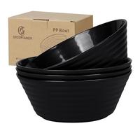 Greentainer Unbreakable Large Cereal Bowls Sets,4 PCS Unbreakable Cereal Bowl 52 OZ,Soup Bowl Sets for Serving Soup,Oatmeal and Salad, Microwave & Dishwasher Safe,BPA Free,Black