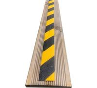 GreenTec 1000mm Anti-Slip Decking Strip - 1pc GRP Fibreglass Safety Tread for Slippery Decking, Wood Steps & Ramps - Heavy Duty Outdoor Slip Prevention - Easy Install with Screws (Black/Yellow)