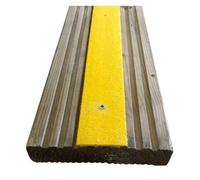 GreenTec 1000mm Anti-Slip Decking Strip - 1pc GRP Fibreglass Safety Tread for Slippery Decking, Wood Steps & Ramps - Heavy Duty Outdoor Slip Prevention - Easy Install with Screws (Yellow)