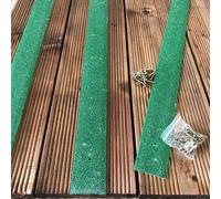 GreenTec Anti Slip Decking Strips 600mm - 10 Pack | Non Slip GRP Deck Step Covers for Garden, Patio, Balcony & Outdoor Wooden Boards (Green)