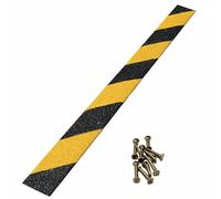 GreenTec GRP Anti Slip Decking Strip - Heavy Duty Non Slip Safety Tread for Decking, Outdoor Steps, Stairs & Ramps - Multiple Sizes & Colours (10, Hazard, 1000mm x 50mm x 3mm)