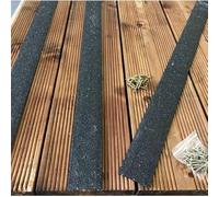 GreenTec GRP Anti Slip Decking Strip - Heavy Duty Non Slip Safety Tread for Decking, Outdoor Steps, Stairs & Ramps - Multiple Sizes & Colours (10, Black, 1200mm x 50mm x 3mm)