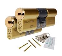 Greenteq Orion 3 Star Keyed-Alike Euro Cylinder Pair - 55/45 (100mm), Brass