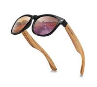GREENTREEN Wooden Sunglasses for Women and Men: Polarized Lenses and UV400 Protection - Retro Style Handmade Wood Glasses for Hiking Travel