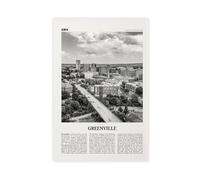 Greenville Black And White View, South Carolina USA, United States, America Retro City Map Travel Landscape Canvas Art Wall Decor Posters Home Bar Restaurant Garage Cafe Logo Gift 24x36inch(60x90cm)