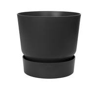 Garden Outdoor Flower Pot Plastic Planter Greenville Round 25cm Living Black