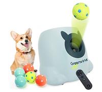 Greenvine Automatic Dog Ball Launcher Interactive Ball Thrower Fetch it Machine for Dogs with 6 Durable High Elasticity Latex Balls Included