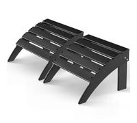 GREENVINES Adirondack Ottoman Set of 2, HDPE Plastic, Black | 19.7’’ W x 13’’H x 18.5’’ D | All Weather Footrest | for Outdoor Adirondack Chair | Foot Stool | Low Maintenance for Patio