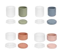 GreenWhim 8pcs Silicone Candle Jar Molds with Lids, Resin Casting Mold Set | 8 Silicone Molds, Smooth & Striped Styles, Reusable Casting Tools, With Lids, For Candle, Resin, Concrete & DIY Crafts
