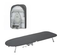 GreenWhim 90cm Table Top Ironing Board with Iron Storage Compact Folding Space Saving Design Wall Mounted with Hanging Hook (Black)