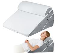 GreenWhim Bed Wedge Pillow - 12-in-1 Memory Foam Sleeping Support Cushion with Headrest, Adjustable Incline for Acid Reflux, GERD, Snoring, Back & Leg Pain Relief, Washable Cover