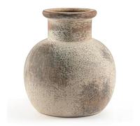 GreenWhim Ceramic Rustic Farmhouse Vase 6 Inch Terracotta Boho Flower Vase Decorative for Dried Flowers Home Decor Living Room Table Shelf Mantel Decoration (D5.6 x H6 inch)