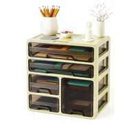 GreenWhim Desktop Storage Drawer Organizer Large Office Supplies Filing Tidy Storage Shelf Makeup Container Jewellery Box Storage Cabinet with 5 Drawers