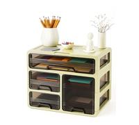 GreenWhim Desktop Storage Drawer Organizer Small Office Supplies Filing Tidy Storage Shelf Makeup Container Jewellery Box Storage Cabinet with 4 Drawers