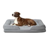 GreenWhim Dog Bed Orthopedic Large Dog Bed Sofa with Washable Flannel Cover High Density Foam Dog Couch Non-Slip Bottom 89 x 63 x 16 cm