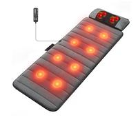 GreenWhim Full Body Massage Mat with Heat, Shiatsu Neck Pillow, Quiet Vibration Massage Bed for Back and Neck Relaxation, Gift for Men and Women