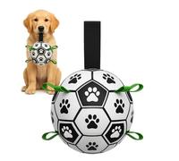 GreenWhim Interactive Dog Football Toy with Grab Tabs - 20cm Durable Floating Dog Ball for Small & Medium Breeds, Indoor & Outdoor Play