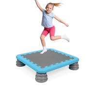 GreenWhim Kids Indoor Trampoline Board Autism-Friendly Sensory Toy with PU Foam Padding - Safe Durable Mini Jump Board for Active Play & Therapy - 80KG Weight Limit - Easy to Assemble & Clean (Blue)