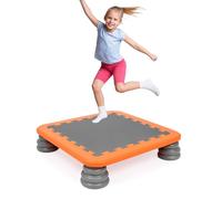 GreenWhim Kids Indoor Trampoline Board Autism-Friendly Sensory Toy with PU Foam Padding - Safe Durable Mini Jump Board for Active Play & Therapy - 80KG Weight Limit - Easy to Assemble & Clean (Orange)