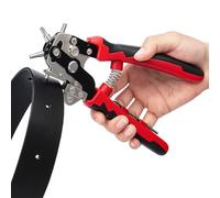 GreenWhim Leather Hole Punch Heavy Duty Rotary Belt Puncher with 6 Size and Ergonomic Non-Slip Handle for DIY, Craft Projects