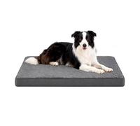 GreenWhim Orthopaedic Dog Bed Mattress Washable Flannel Cover, High-Density Egg Crate Foam Dog Mat Water-Resistant Inner Liner and Non-Slip Base (L91 x W69 x H7.6 cm)