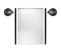 GreenWhim Roller Shutter Cabinet Door Tambour Sliding Cupboard Door with Side Tracks Space-Saving Privacy Cover for Kitchen, Office Storage, 50x60cm