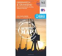 Greenwich & Gravesend Map | Weatherproof | East End, Docklands, Bromley, Sidcup & Thurrock | Ordnance Survey | OS Explorer Active Map 162 | England | Walks | Hiking | Maps | Adventure