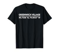 Greenwich Village New York Neighborhood Latitude Longitude T-Shirt