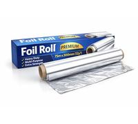 Greenwize Packaging - 75m x 300mm - 12 Micron - Aluminium Foil Roll | Extra Strength Foil Suitable for Cooking, Baking, Wrapping and Food Storage