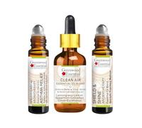 Greenwood Essential Lung Vitality Set - Calm Breath Collection - Essential Oil Blend 10ml X 2 (0.66 oz) (Anti Viral, Breathe Easy Np)+ 15ml (0.50 oz) Clean Air Oil with Glass Dropper
