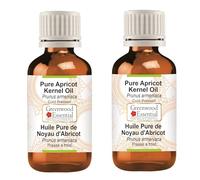 Greenwood Essential Pure Apricot Kernel Oil (Prunus armeniaca) Cold Pressed (Pack of Two) 30ml X 2 (2 oz)