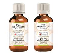 Greenwood Essential Pure Arborvitae Oil (Thuja plicata) Cold Pressed (Pack of Two) 10ml X 2 (0.66 oz)