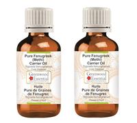 Greenwood Essential Pure Fenugreek (Methi) Carrier Oil (Trigonella foenumgraecum) Cold Pressed (Pack of Two) 30ml X 2 (2 oz)