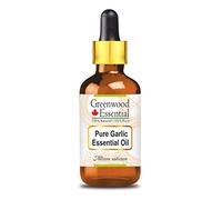 Greenwood Essential Pure Garlic Essential Oil (Allium sativum) with Glass Dropper Steam Distilled 15ml (0.5 oz)