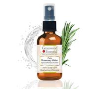 Greenwood Essential Pure Rosemary Water (Rosmarinus officinalis) - Steam Distilled from Finest Moroccan Rosemary | Natural Hair Growth Extract | Reduces Hair Fall 50ml With Glass Spray Bottle