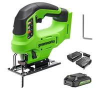 Greenworks - 1" Brushless 24V Cordless Jig Saw (3,000 SPM / 4 Settings/0° to 45° Bevel/LED Light), 2.0Ah Battery and Fast Charger Included