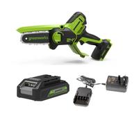 Greenworks 24V 10cm Mini Chainsaw with 2.0Ah Battery & 2A charger