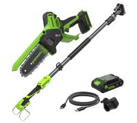 Greenworks 24V 2-in-1 Mini Chainsaw Brushless, 15cm/6in Cordless Battery Chainsaw, 7.8m/s Cutting Speed, Electric Pole Saw with 2Ah Battery and 30W Charger