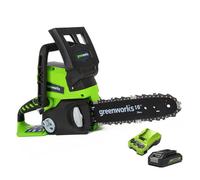 Greenworks 24V 25Cm Chainsaw With 2Ah Battery And Charger Green