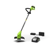Greenworks 24V Cordless Strimmer Blade Grass Trimmer Battery Powered String Trimmer, 25cm Cutting Width, Includes 20 Blades, 2.0Ah Battery and Charger Included, Green
