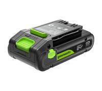 Greenworks 24V 2Ah High Power Battery with USB-C Port Li-Ion 24V 2.0 Ah Rechargeable Battery Suitable for all 200+ Greenworks 24V Devices, 2-Year Warranty - PA200
