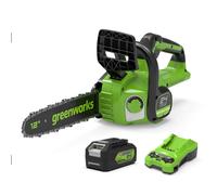 Greenworks 24V 30cm Cordless Brushless Chainsaw with 4.0Ah Battery & Charger