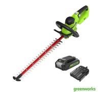 Greenworks 24V 61Cm Cordless Brushless Hedge Trimmer + 24V (2Ah) Battery & Charger