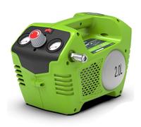 Greenworks G24AC Cordless Battery Compressor & Tyre Inflator, 8 Bar, 40L/min 240W WITHOUT 24V Battery & Fast Charger, 3 Year Guarantee
