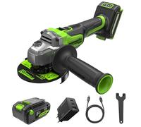 Greenworks 24V Cordless Angle Grinder 125mm Disc Blade, 9000RPM, 900W, Brushless Motor,Left or Right Handed with 4ah USB Battery & 65W Charger AG590