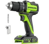 Greenworks 24V Cordless Brushless 45Nm Drill Driver, Lightweight, LED Work Light,18+1 Clutch Without USB-C Battery and Charger DD345