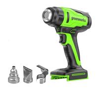 Greenworks 24V Cordless Heat Gun, Deflector Nozzle、Concentrator Nozzle and Flat Nozzle High Temperature of 1000℉, Bare Tool